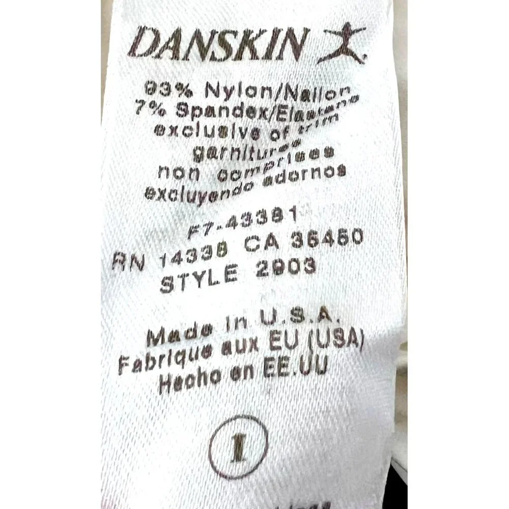 Danskin Childs I 6X-7 Tank Leotard White Scoop Neck Dance